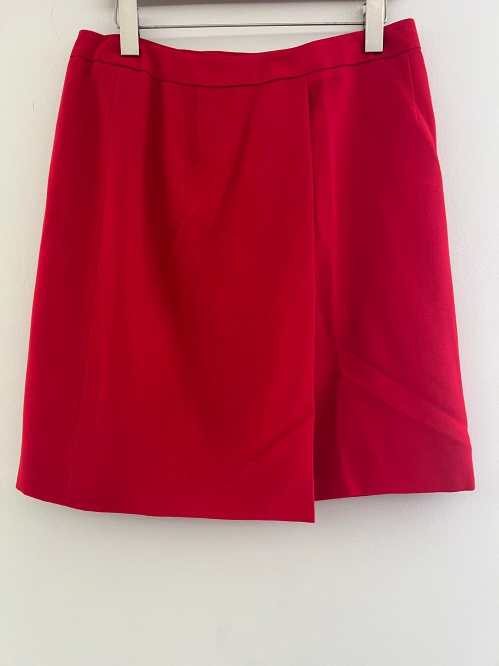 Carlisle 100% Wool Bright Red Short Skirt Fully Lined Size 14 SG